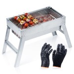 Grill węglowy stalowy składany przenośny 46x21x27 cm