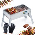 Grill węglowy stalowy składany przenośny 46x21x27 cm