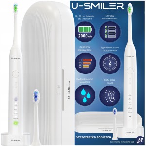 SZCZOTECZKA SONICZNA DO ZĘBÓW ELEKTRYCZNA U-SMILER ETUI 5 TRYBÓW IPX8