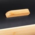 Chlebak drewniany metalowy czarny 35,5x24,5x15,5 cm