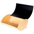 Chlebak drewniany metalowy czarny 35,5x24,5x15,5 cm
