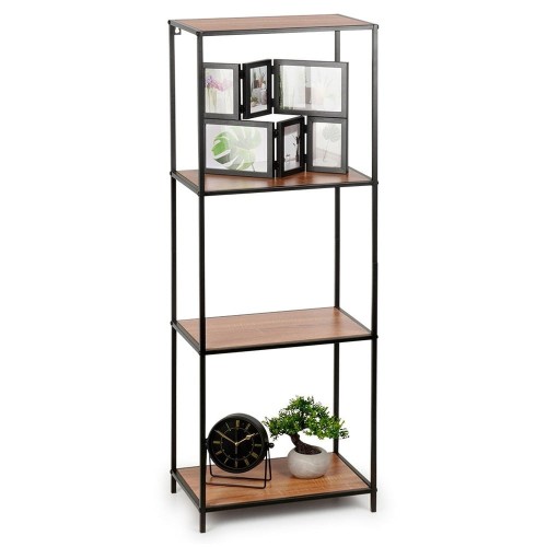 Regał Metalowy Czarny z 4 Półkami 46x30x130 cm – Minimalizm i Funkcjonalność w Nowoczesnym Stylu