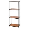 Regał Metalowy Czarny z 4 Półkami 46x30x130 cm – Minimalizm i Funkcjonalność w Nowoczesnym Stylu