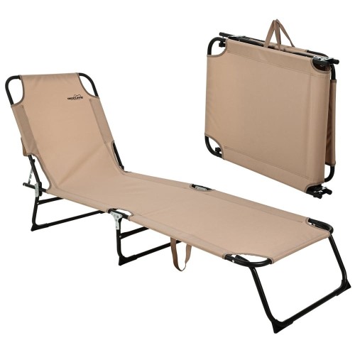 Leżak ogrodowy z regulacją oparcia – 4 pozycje, mobilny i wygodny