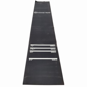 Mata do rzutek MASTER 300x60 cm z dystansami, dywan do darta – gumowa, czarna