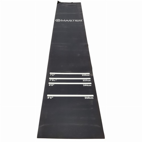 Mata do rzutek MASTER 300x60 cm z dystansami, dywan do darta – gumowa, czarna