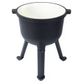 Kociołek żeliwny 4L emaliowany na nóżkach z pokrywką do ogniska