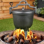 Kociołek żeliwny 8L na ognisko z pokrywą | grill, kemping, palenisko