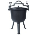 Kociołek żeliwny 8L na ognisko z pokrywą | grill, kemping, palenisko
