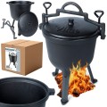 Kociołek żeliwny 8L na ognisko z pokrywą | grill, kemping, palenisko