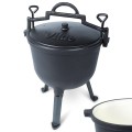 Kociołek żeliwny 10L z emalią i pokrywką | grill, ognisko, palenisko