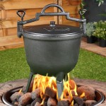 Kociołek żeliwny 10L z emalią i pokrywką | grill, ognisko, palenisko