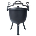Kociołek żeliwny 10L z emalią i pokrywką | grill, ognisko, palenisko
