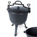 Kociołek żeliwny 10L z pokrywką | ognisko, grill, palenisko, kemping