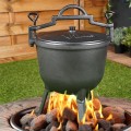 Kociołek żeliwny 10L z pokrywką | ognisko, grill, palenisko, kemping