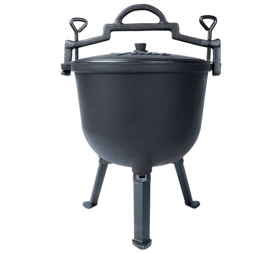 Kociołek żeliwny 10L z pokrywką | ognisko, grill, palenisko, kemping