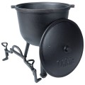 Kociołek żeliwny 10L z pokrywką | ognisko, grill, palenisko, kemping