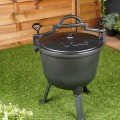 Kociołek żeliwny 10L z pokrywką | ognisko, grill, palenisko, kemping