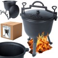 Kociołek żeliwny 10L z pokrywką | ognisko, grill, palenisko, kemping
