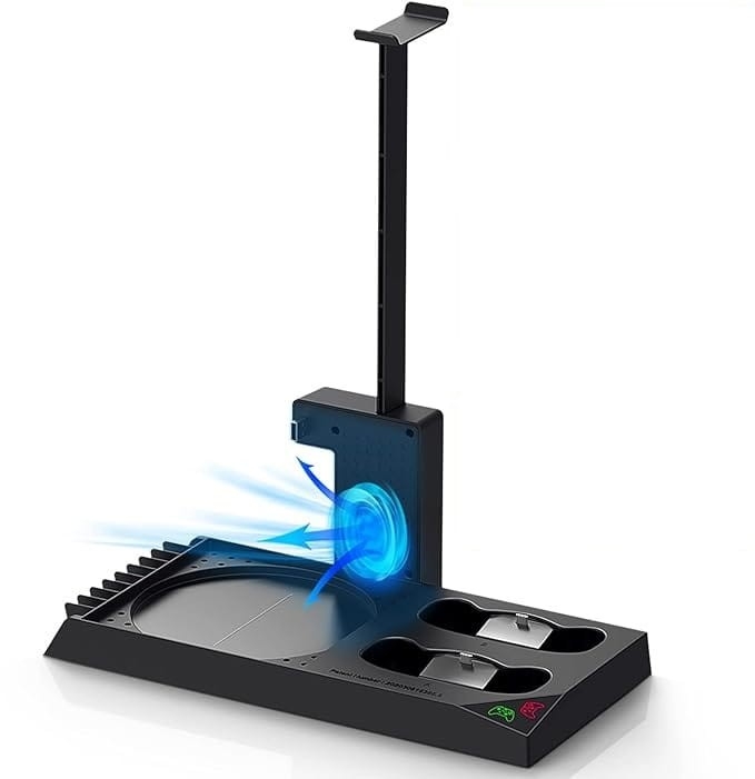Wielofunkcyjny stojak do Xbox X, ładowanie, wentylacja, stojak
