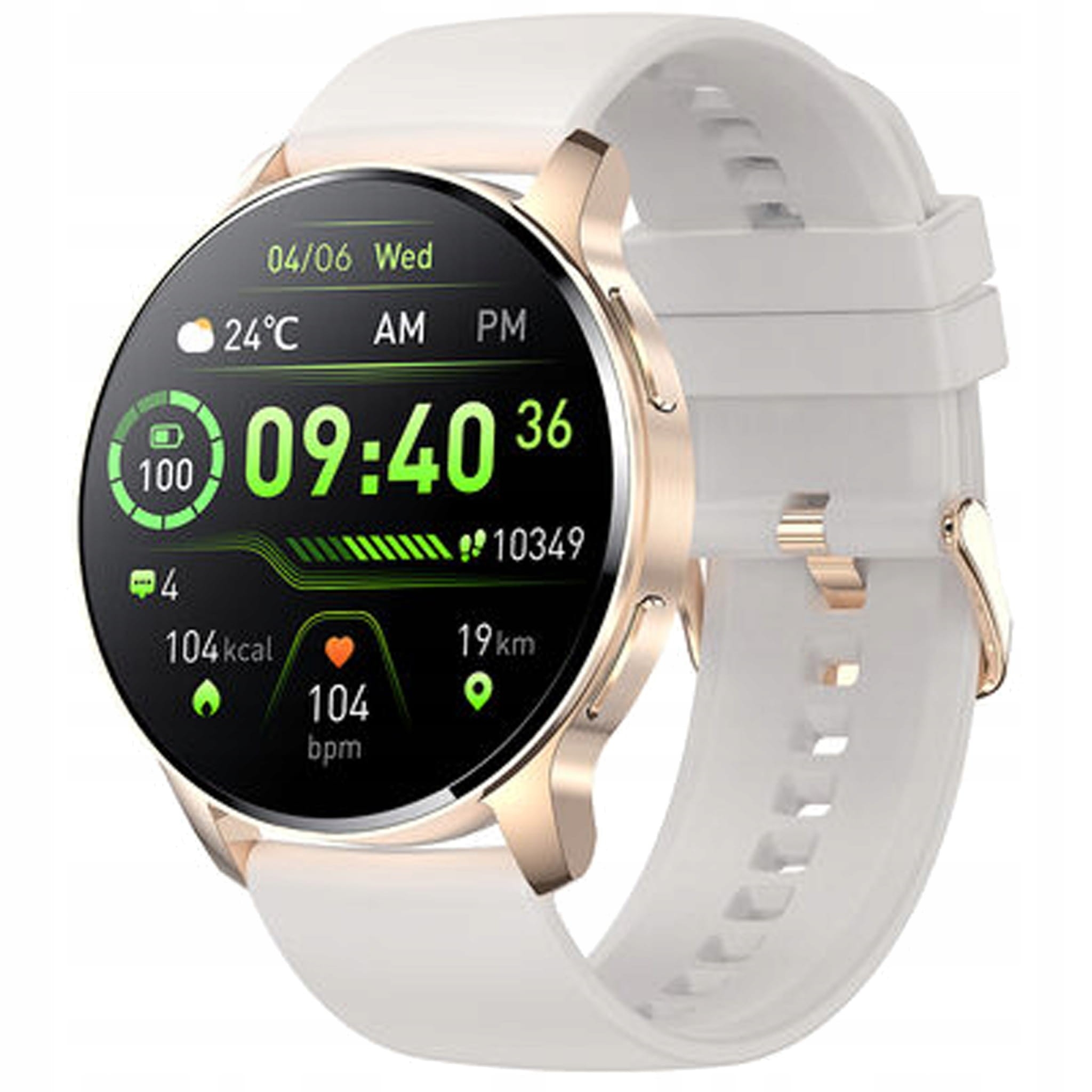 Smartwatch damski, Fitonme I50 , dwa paski biały fioletowy
