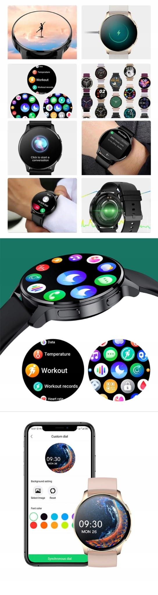 Smartwatch damski, Fitonme I50 , dwa paski biały fioletowy