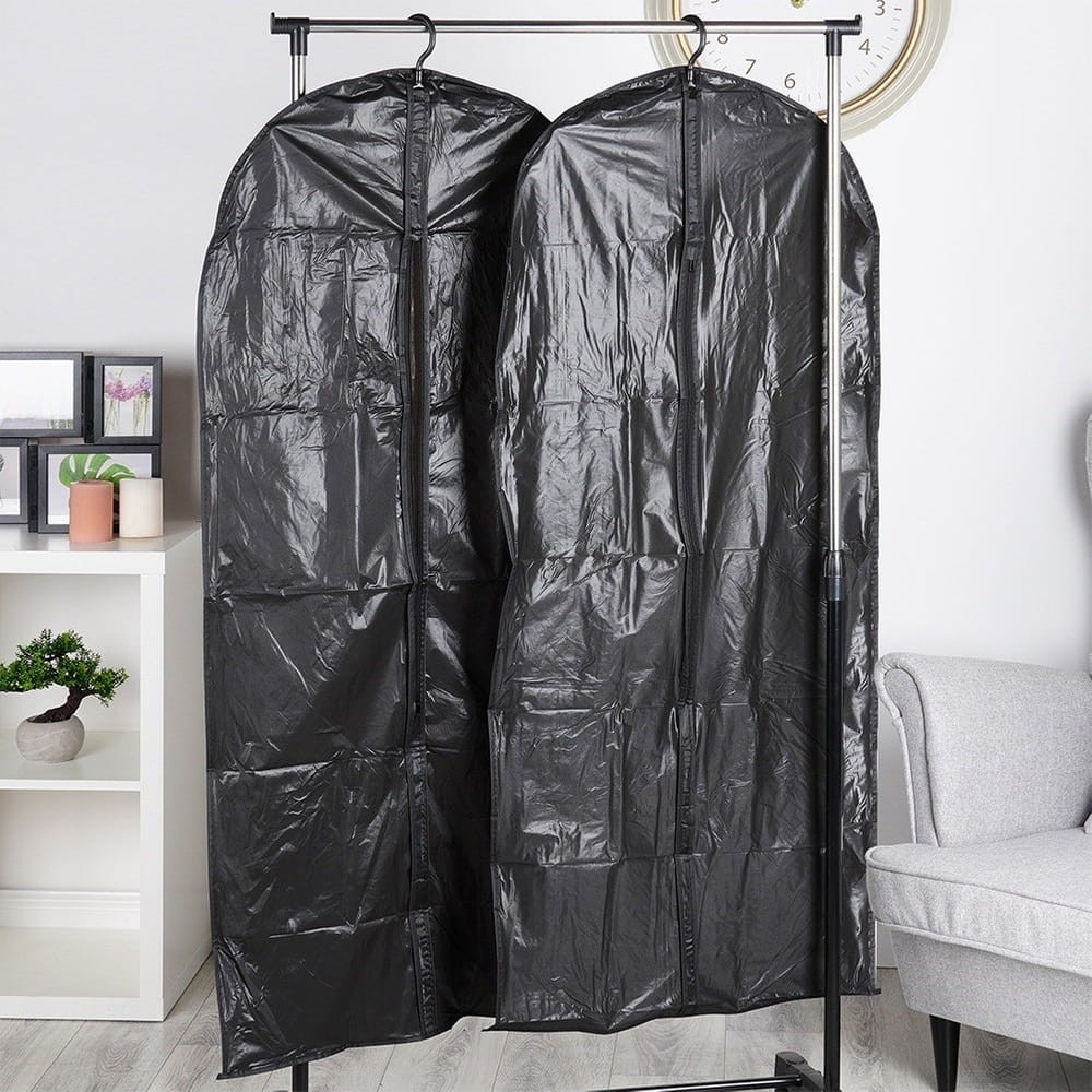 Pokrowiec na ubrania, Zestaw 2 pokrowców na ubrania 60x135 cm – ochrona w domu i podróży