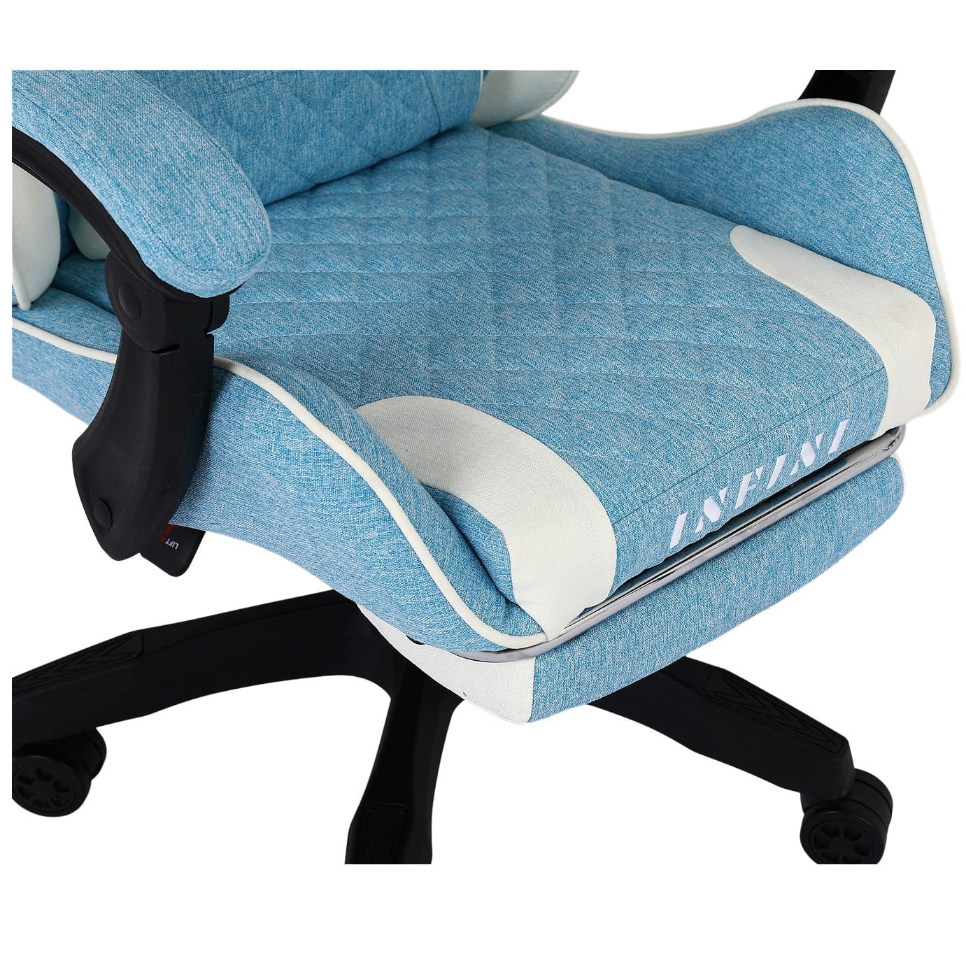 Fotel gamingowy INFINI Core – tkanina, podnóżek, ergonomia, poduszki