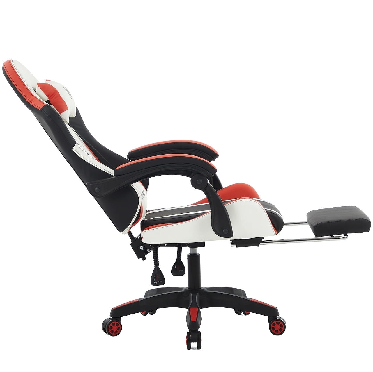 Fotel Gamingowy EXTREME R1 Red Podnóżek, Poduszki, Eco Skóra Premium