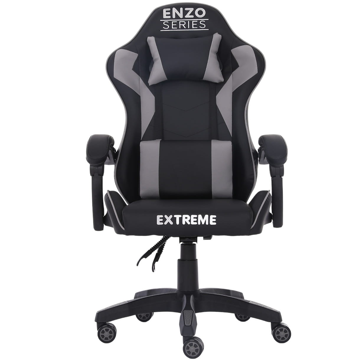 Fotel gamingowy ENZO Extreme Gray — ergonomiczny, regulowany do 135°