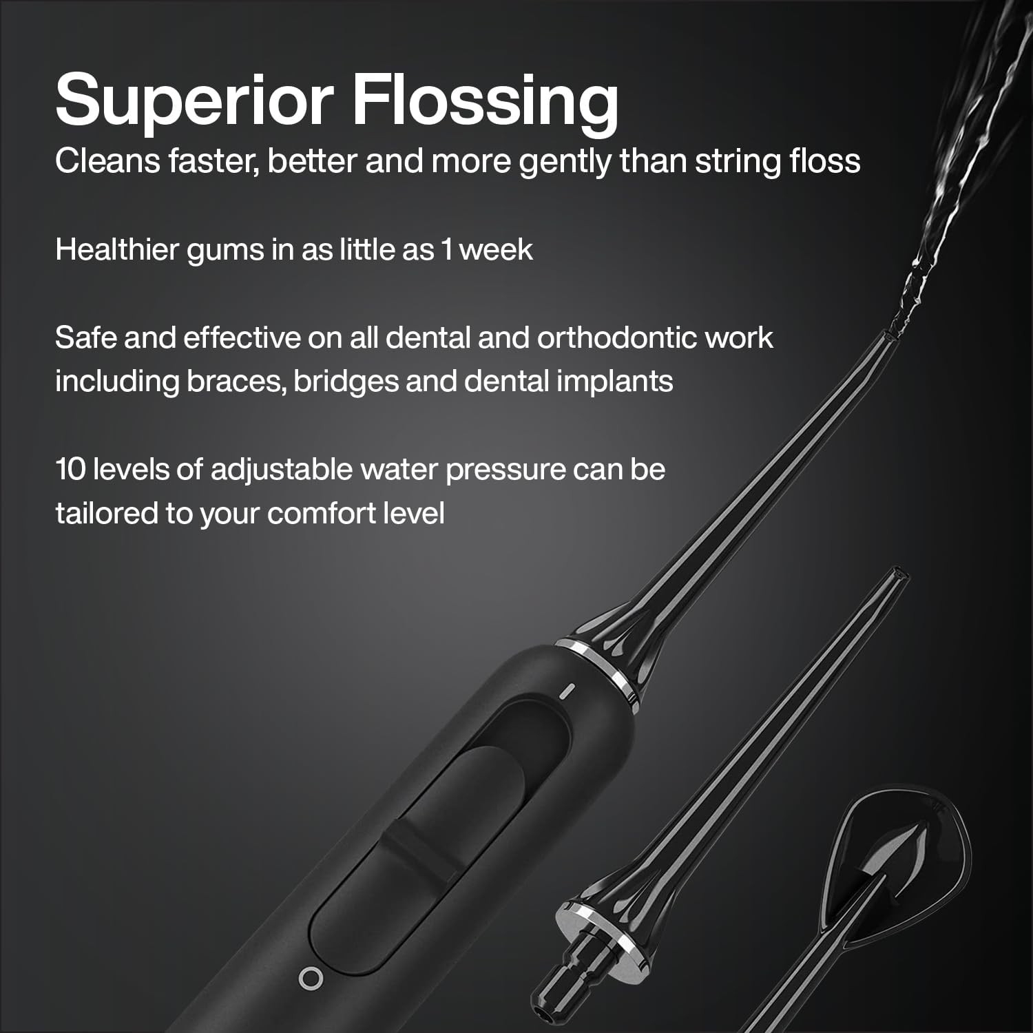 HDCPro Zestaw do Higieny Jamy Ustnej 2w1 – Szczoteczka Soniczna 50 000 Wibracji + Irygator 10 Trybów | Bezprzewodowe Ładowanie | Premium Oral Care