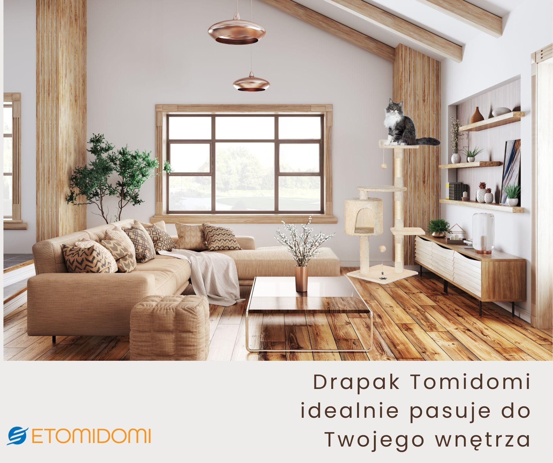 Drapak dla kota TomiDomi – stabilny słupek do drapania i zabawy