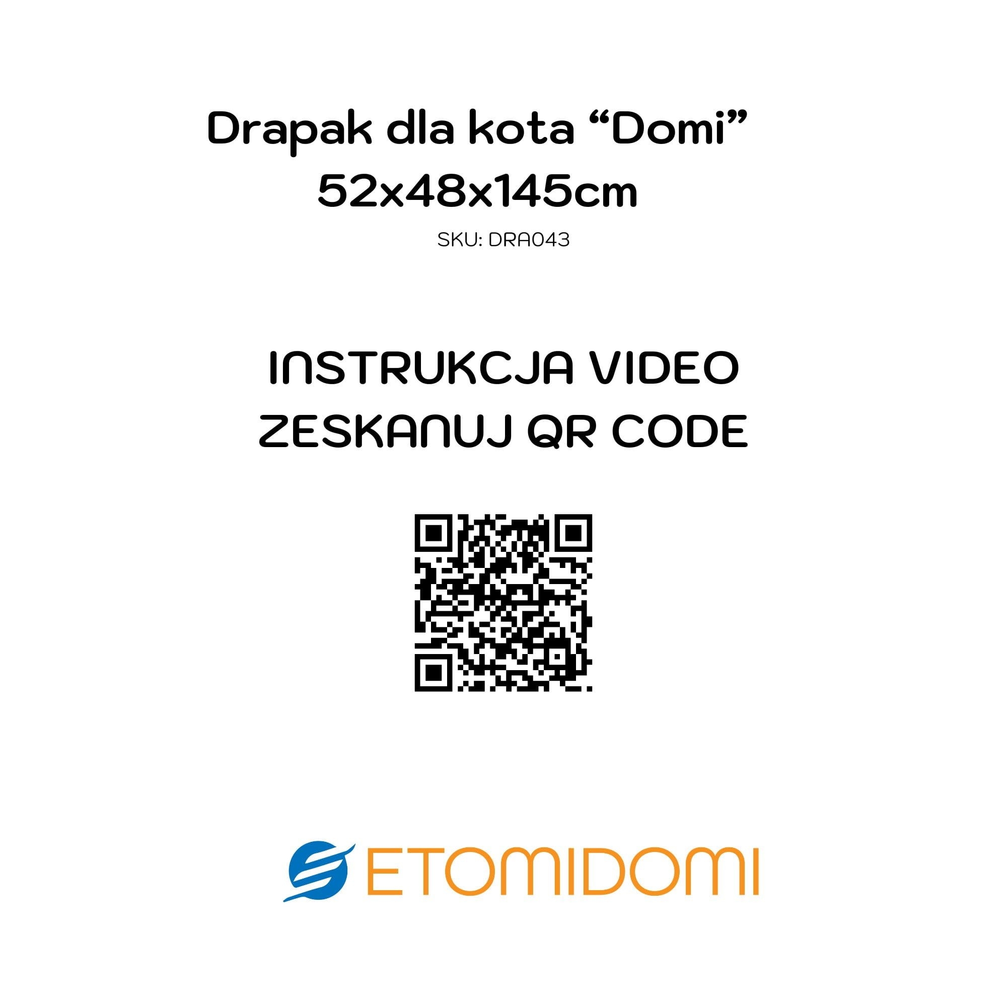 Duży drapak dla kota 145 cm – 6 poziomów, legowisko, budka, stabilny – szary