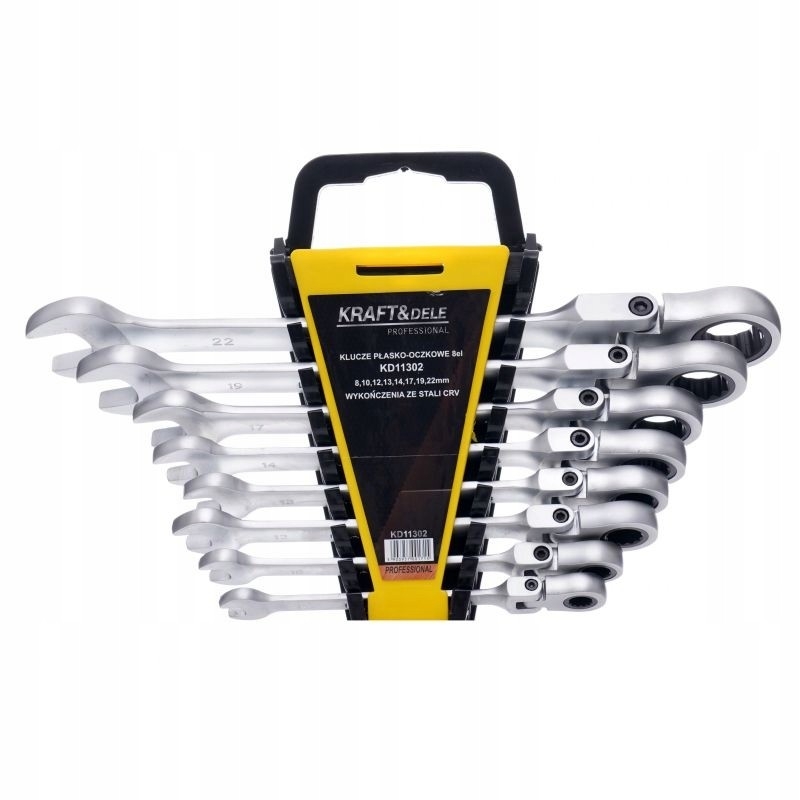 KLUCZE PŁASKO-OCZKOWE 8-22MM ZESTAW 8 SZTUK KD11302