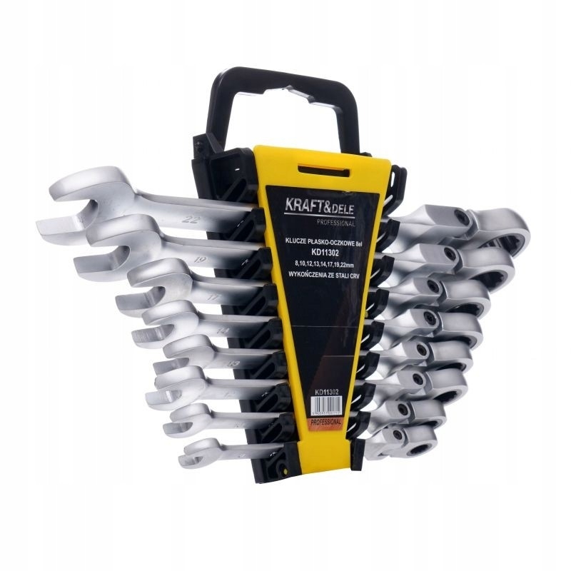 KLUCZE PŁASKO-OCZKOWE 8-22MM ZESTAW 8 SZTUK KD11302