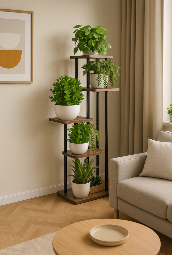 KWIETNIK NA KWIATY STOJAK METALOWY STOJĄCY LOFT ROŚLINY REGAŁ 106 CM [KWIETNIK1]