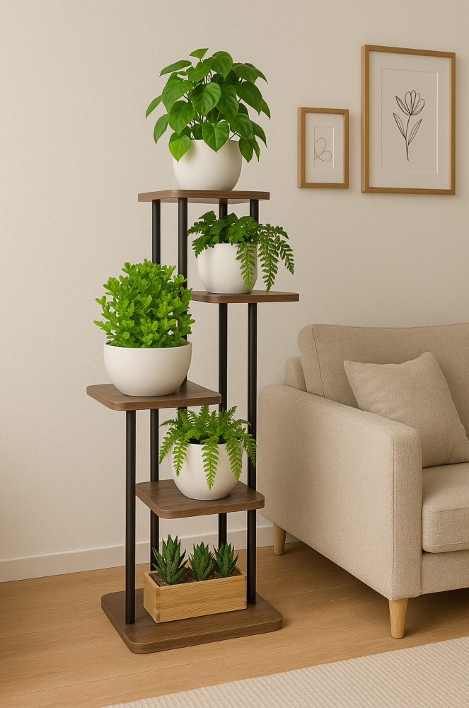 KWIETNIK NA KWIATY STOJAK METALOWY STOJĄCY LOFT ROŚLINY REGAŁ 106 CM [KWIETNIK1]