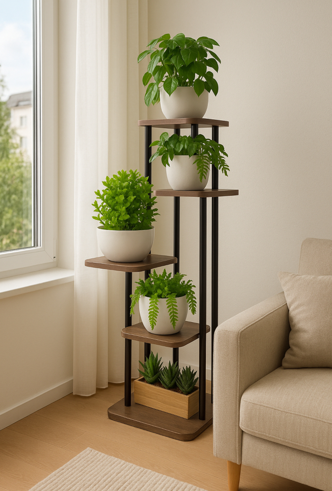 KWIETNIK NA KWIATY STOJAK METALOWY STOJĄCY LOFT ROŚLINY REGAŁ 106 CM [KWIETNIK1]