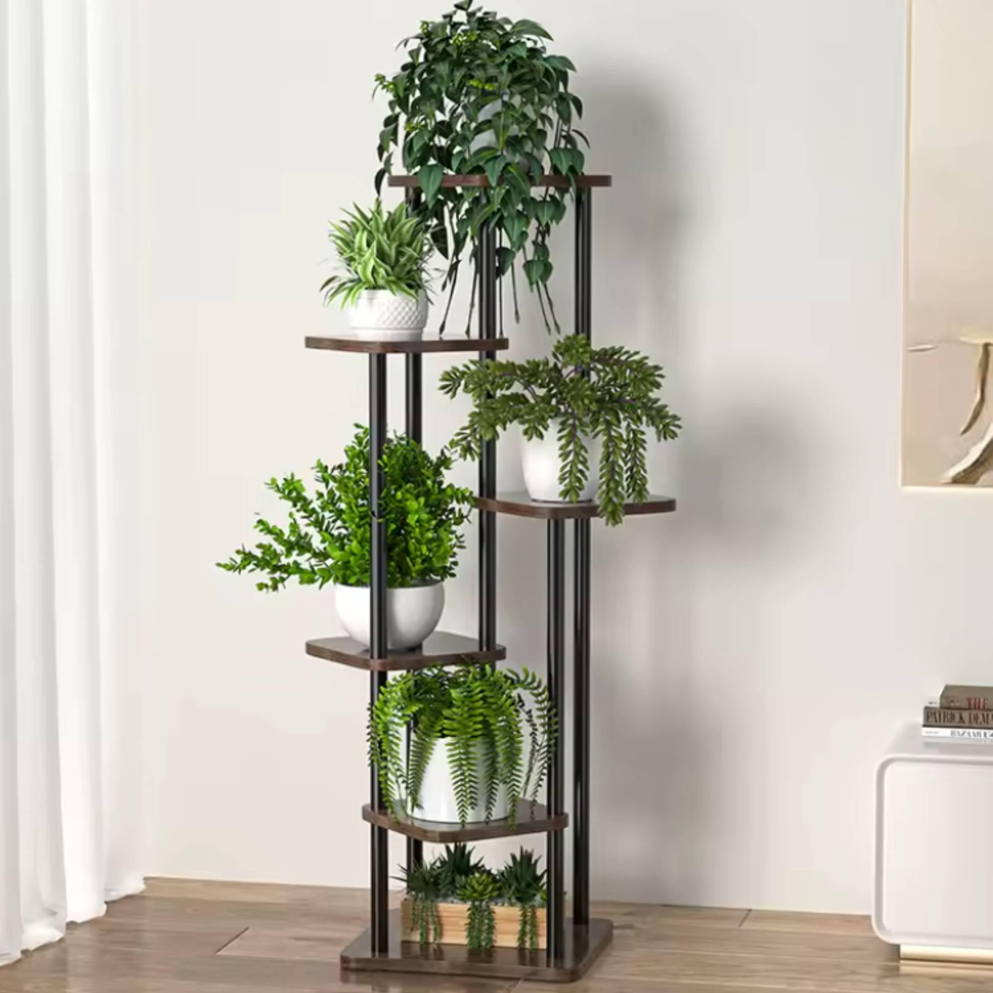 KWIETNIK NA KWIATY STOJAK METALOWY STOJĄCY LOFT ROŚLINY REGAŁ 132 CM [KWIETNIK2]