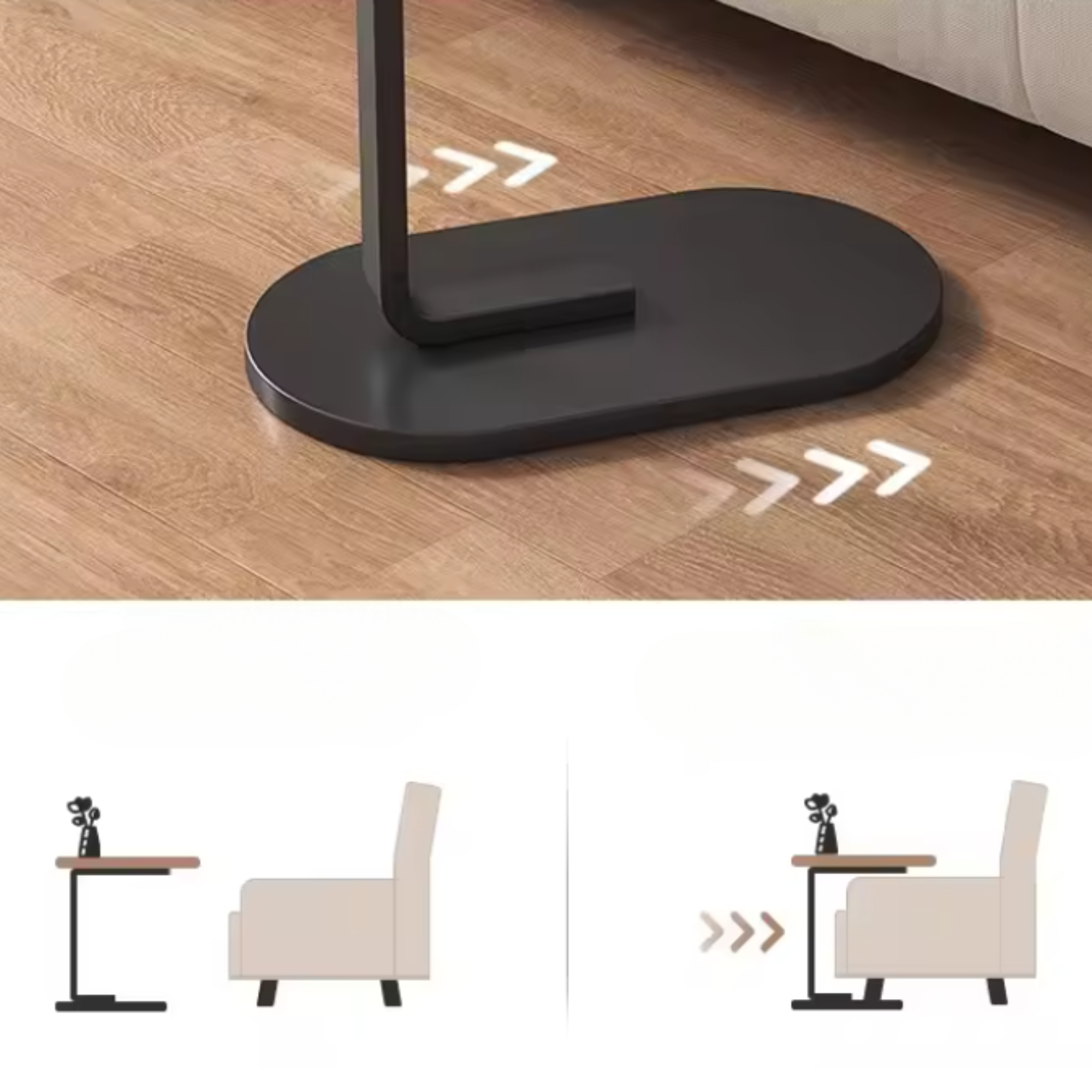 STOLIK BOCZNY REGULOWANA WYSOKOŚĆ KAWOWY POMOCNICZY LOFT DĄB SONOMA [STOLIK102]