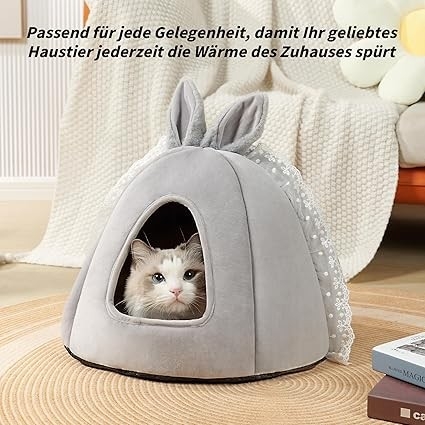 Domek dla kota z poduszką kolor szary, legowisko