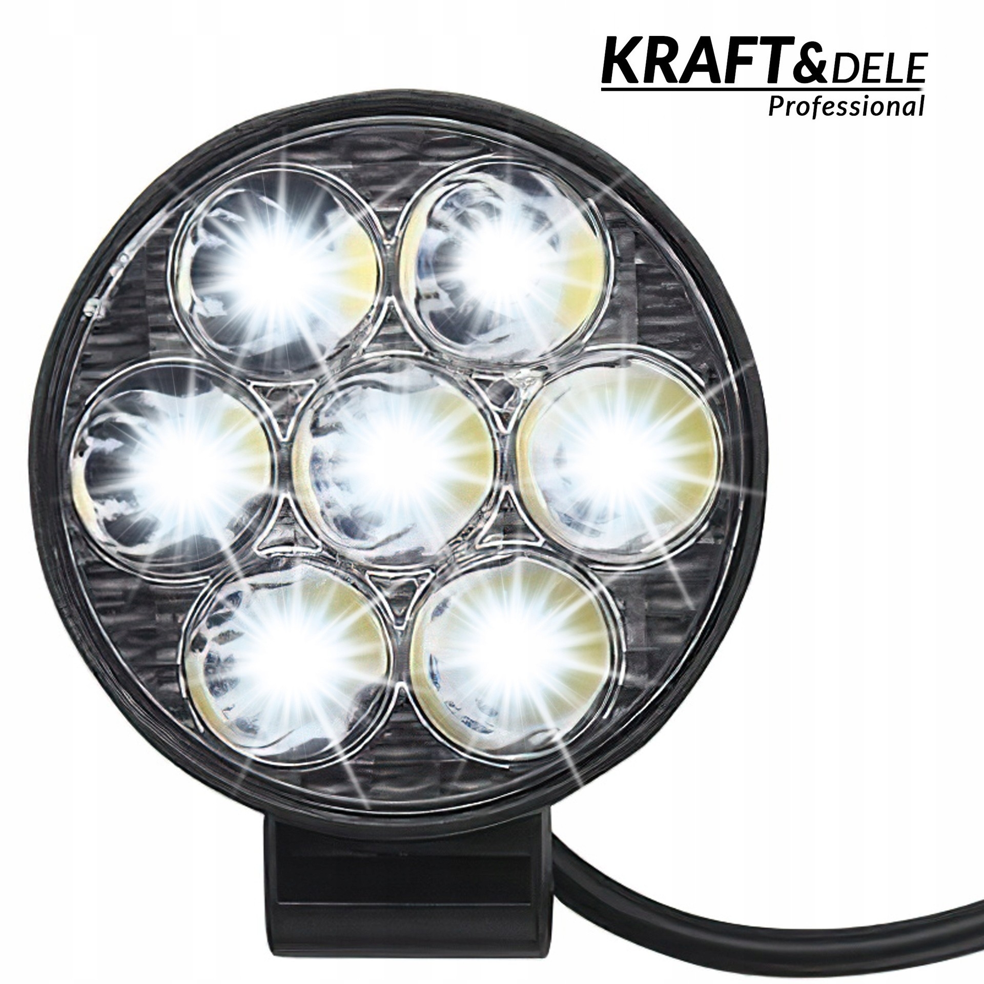 Lampa Robocza Reflektor Cofania Okrągła 2,5"" 25W 7 LED 2000 lm 9-30V