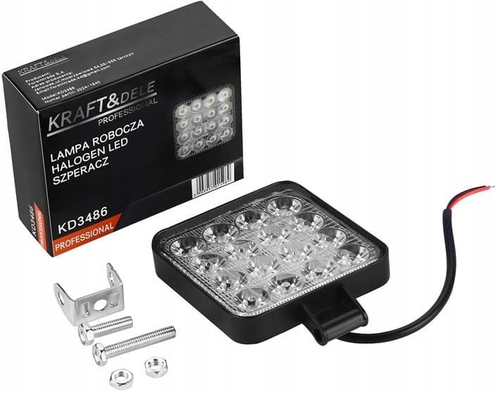 Lampa Robocza Reflektor Cofania Szperacz Kwadrat 30W 16 LED 2500 lm 12-40V