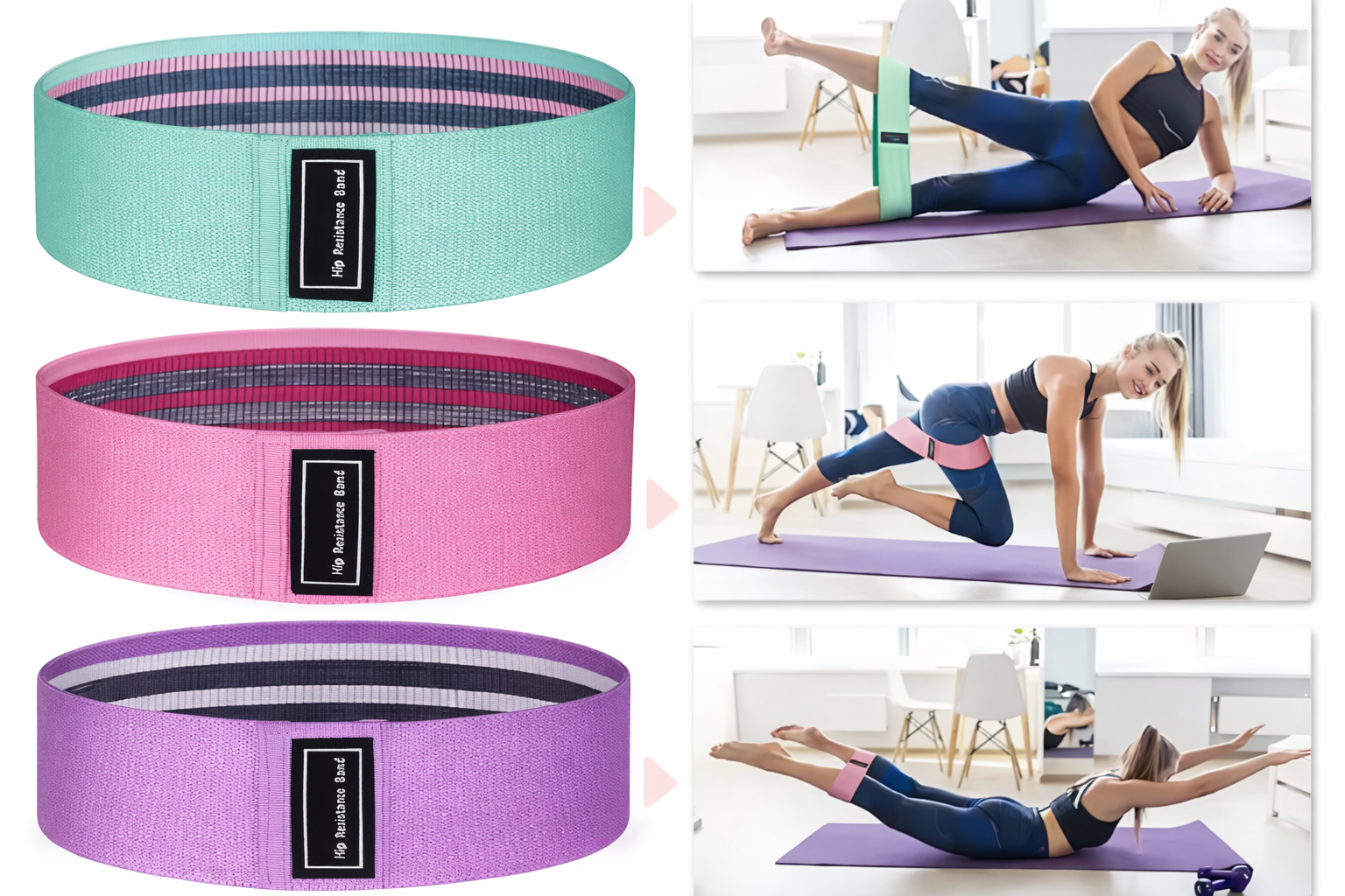 ZESTAW PILATES FITNESS JOGA 10w1 OBRĘCZ KOŁO DO PILATESU TAŚMY OPOROWE FIOLETOWY [FITNESS4]