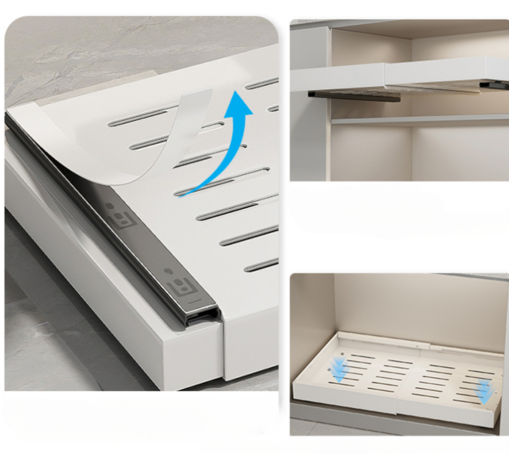 ROZSUWANY ORGANIZER KUCHENNY BIAŁY SZUFLADA TACA DO PRZECHOWYWANIA 32-52 CM [ORGANIZER104]