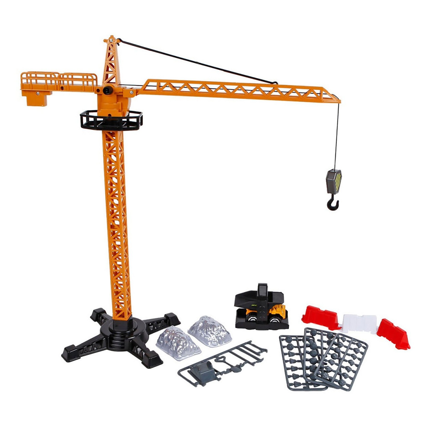 DŹWIG ŻURAW  BUDOWLANY OBROTOWY RUCHOMY BUDOWA 50 ELEMENTÓW + POJAZD NIESPODZIANKA