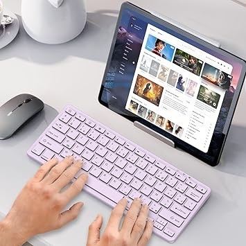 Klawiatura bluetooth kompatybilna z iPad, iPhone, Windows. IOS i Android aMZCaSE biała
