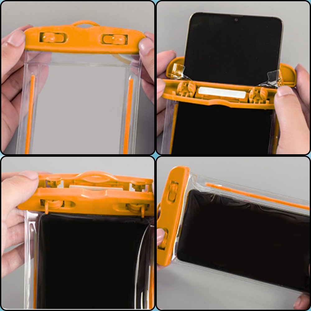 ETUI WODOODPORNE WODOSZCZELNE CASE NA TELEFON FLUORESCENCYJNE POMARAŃCZ