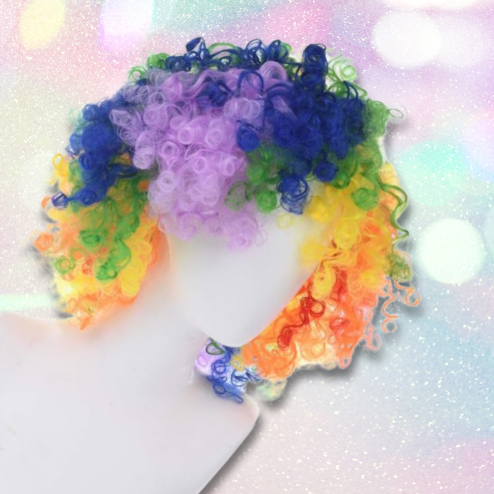 KOLOROWA PERUKA WŁOSY AFRO KARNAWAŁ PARTY FOTOBUDKA PANIEŃSKI URODZINY