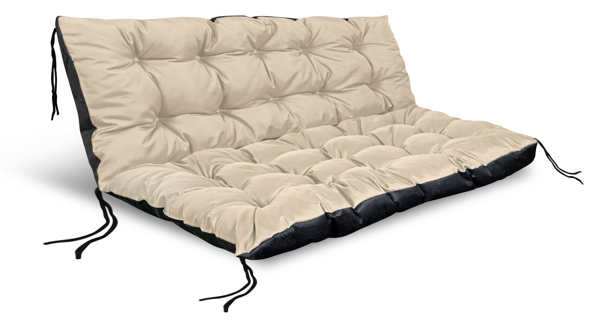 Zestaw Poduszka ogrodowa 120/80 cm + 120/40 cm na ławkę palety wodoodporna beżowy